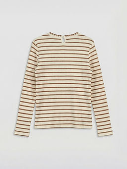 Bisiklet Yaka ?izgili K?z ?ocuk Ti??rt