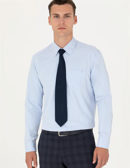 A__k Mavi Regular Fit Uzun Kollu Basic G_mlek