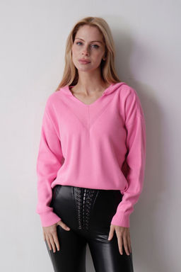 10669 Пуловер с капюшоном розовый - Martichelli фото 8