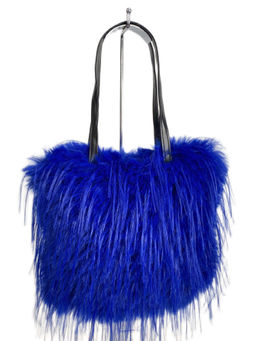 Женская сумка из искусственного меха, цвет синий
