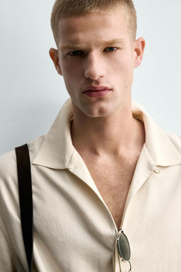 CAMISA FLUIDA RELAXED FIT / Crudo medio - Zara фото 5