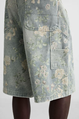 FLORAL PRINT CARPENTER POCKET BERMUDA SHORTS - Zara фото 14