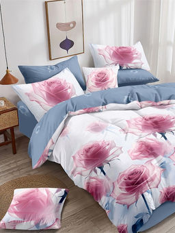 Постельное белье поплин люкс - Нежная роза 2 сп. с Евро простыней (нав.70х70)