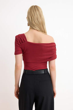 TRENDYOLMILLA Siyah Asimetrik Yakal? Fitted/Vucuda Oturan C?tc?tl? Orme Body TWOSS23BD00060  фото 51
