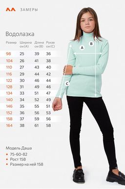 Детская базовая водолазка в рубчик Happyfox