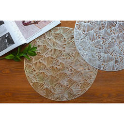 Салфетки сервировочные на стол Доляна «Веер», d=38 см, 4 шт., золотые