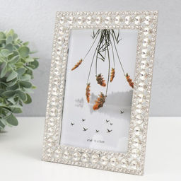 Фоторамка для фото 10×15 см «Круглые стразы», 14×19 см