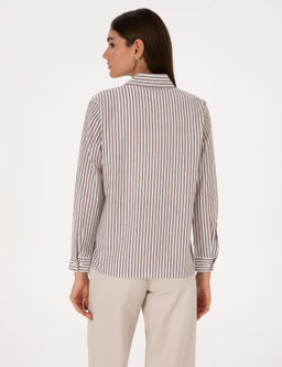 Kahverengi Comfort Fit Uzun Kollu G_mlek - Pierre cardin фото 5