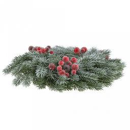 Декоративный венок "Елка с ягодой" д29см, пластик, зеленый патина (Россия)