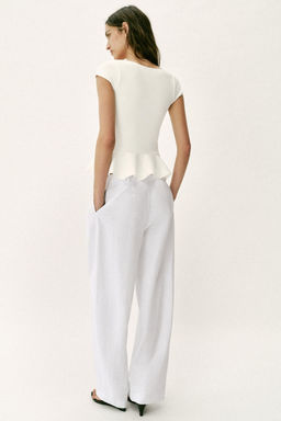 TOP PEPLUM BOTONES / Blanco roto - Zara фото 5