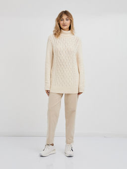 водолазка женская удлиненная с вязаным узором - Glenfield фото 2