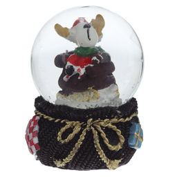Фигурка декор в стекл шаре "Дед Мороз/Мишка/Олень", D 4.5 см, L4,5 W5 H6 см, 4в.