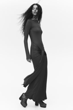 Tie-detail jersey dress - H&m фото 5