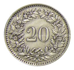 20 раппенов 1943 года Швейцария
