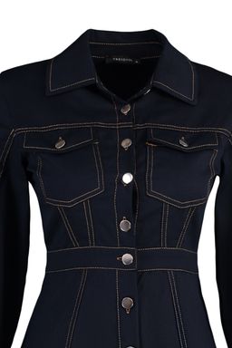 TRENDYOLMILLA Haki Dugme ve Dikis Detayl? Mini Dokuma Gomlek Elbise TWOAW23EL01424