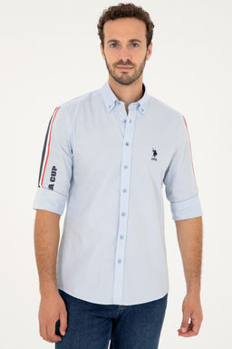 Мужская синяя рубашка с длинным рукавом Неожиданная скидка в корзине - U.s. polo assn фото 3