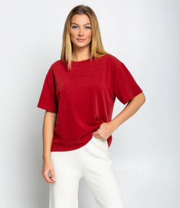 Футболка #КТ8037, тёмно-красный