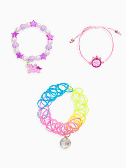 Цена за 2 шт. Набор детских браслетов «Выбражулька. Пончик и Единорог», 3 шт. d=7.5 см, силиконовый, разноцветный