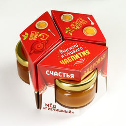 Подарочный набор Вкусного и сладкого чаепития: мёд разнотравье, мёд гречишный, мёд таёжный, 3 шт. х 30 г.