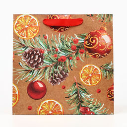 Пакет крафтовый квадратный Новогоднее настроение, 30 30 12 см - Дарите счастье фото 7