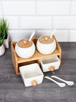 Набор для специй 4 предмета 250 мл с ложками / CF139 /уп 15/ на подставке - Галеонтрейд фото 4