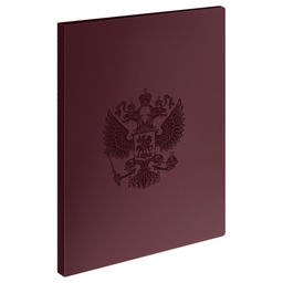 Папка на 4-х кольцах СТАММ "Герб" 40мм, гранат (ММ-32152) 700мкм