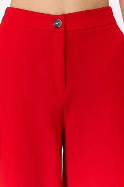 TRENDYOLMILLA Siyah Wide Leg/Genis Paca Yanlar? Dugmeli Dokuma Kumas Pantolon TWOSS20PL0398  фото 3