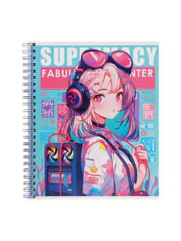 Компл тетр из 3шт 96л кл на гребне Аниме. Девочка в наушниках, мел карт, офсет (10296912)