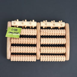 Массажёр «Барабаны», 5 рядов с шипами, 27×19×5 см, деревянный