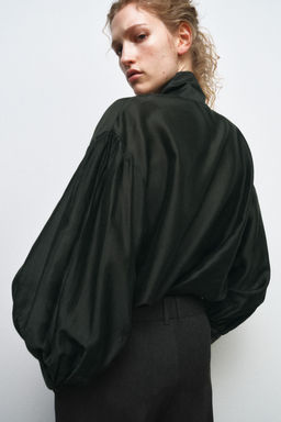 ZW COLLECTION SATIN SCARF SHIRT - Zara фото 7