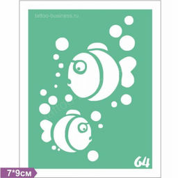 Многоразовый трафарет Рыбки №64
