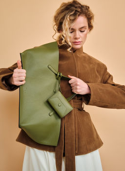 Женская кожаная сумка Dari DBR 31136 зеленая водоросль