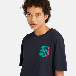 Женская футболка Timberland BACK GRAPHIC TEE темно-синяя фото 3