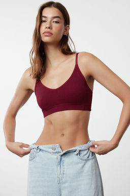 TRENDYOLMILLA Ekru Seamless/Dikissiz Ip Ask?l? Balensiz Kaps?z Bralette Orme Sutyen THMAW22SU0030 фото 33