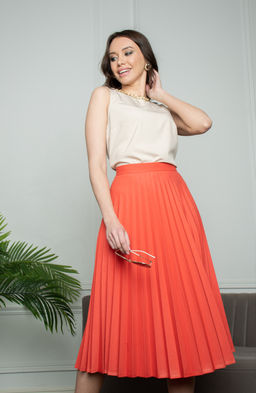 Юбка-гофре терракотовый - Donna saggia фото 3