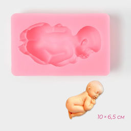 Молд для заливки 3D Пупсик, силикон, 10?6.5 см, розовый