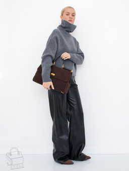 Сумка женская кожаная 1115M coffee Polina&Eiterou