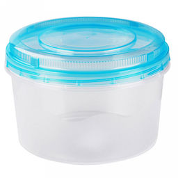 Контейнер для продуктов пластмассовый 0,7л, д12см, h9см, винтовая крышка, подходит для СВЧ (Россия)
