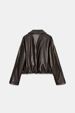 FAUX LEATHER BOMBER JACKET - Zara фото 35