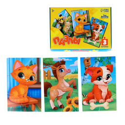 Пазлы Домашние животные, 3 штуки - Лесная мастерская фото 3