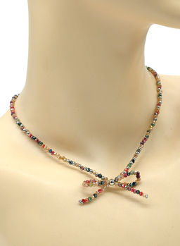 Чокер Бантик из циркона рондель 3*2мм цв.ассорти, 41,5см