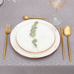 Скатерть Этель Ромбы цв.серебро, 142*283 +/-3 см, 115 10 гр,100% п/э  фото 5