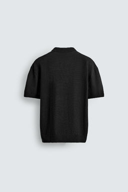 CAMISETA PUNTO ALGOD?N - LINO / Negro - Zara фото 8