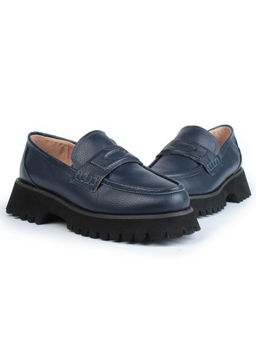 03-YP9860G DK. BLUE Лоферы женские (натуральная кожа)