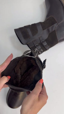 Сапоги Монголки натуральная кожа короткие коричневые, войлочная подошва