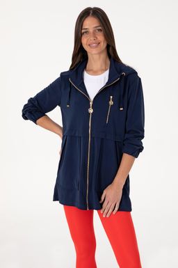 Kad_n Lacivert Sweatshirt Sepette S_rpriz _ndirim