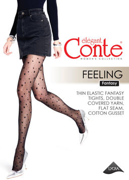 Колготки фантазийные CONTE FEELING Колготки в сердечки и точки nero - Conte elegant фото 5