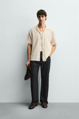 JACQUARD SHIRT WITH RUFFLE TRIM