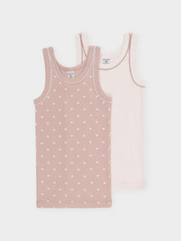 К 1181-2уп/айвори,нюдовый беж,сердечки набор майка для дев