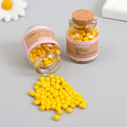 Цена за 2 шт. Бисер круглый 6/0 в бутылочке «Яркий лимон», 2×20 г, набор 2 шт.